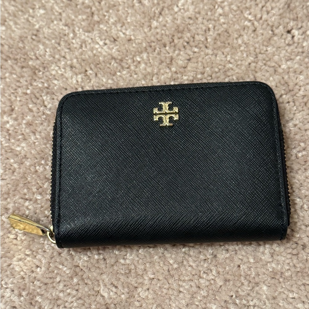 Tory Burch Emerson black Saffiano Leather mini wallet